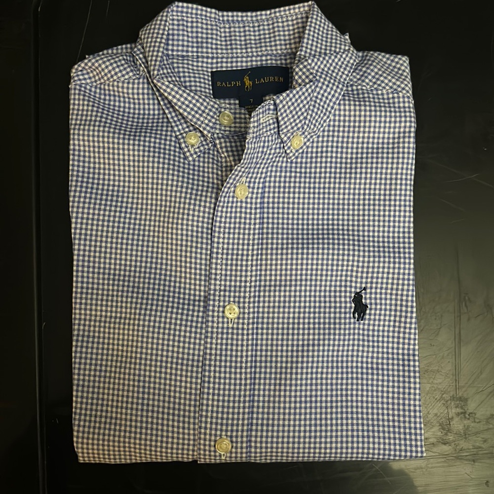 Ralph Lauren boys’ long sleeve, button up dressy shirt.
